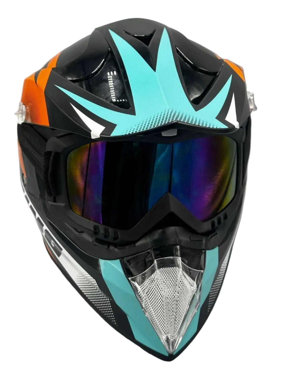 Motocross Helmet - Orange/Green