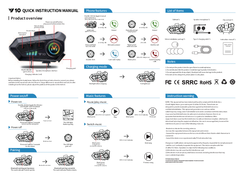 V10 Bluetooth Headphones