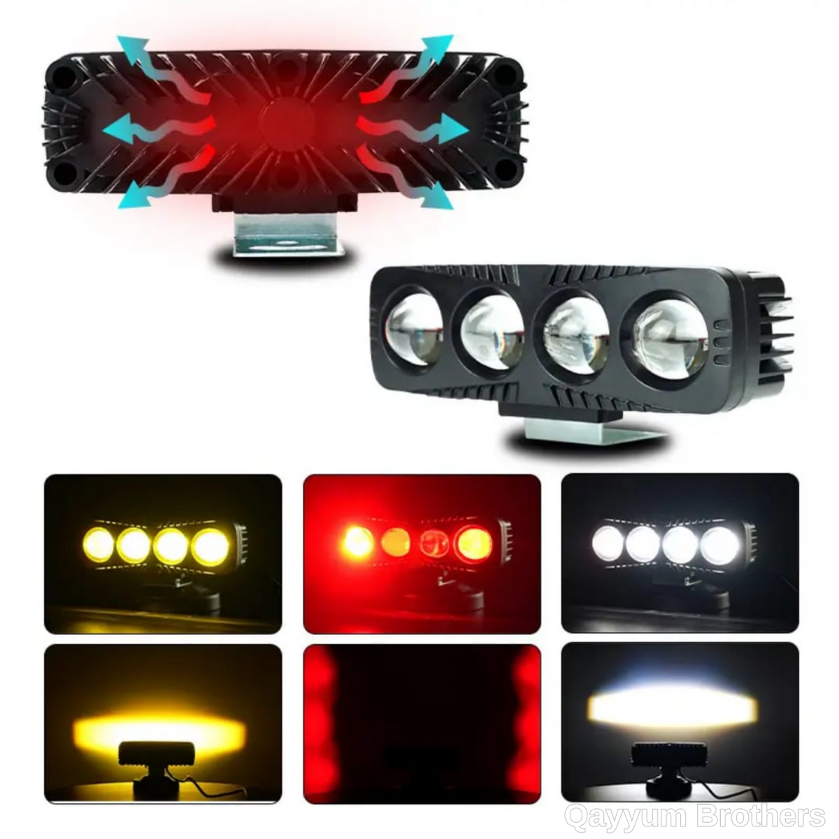 4 Lens Bar Light with Police Mode