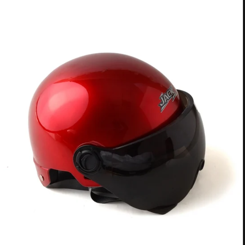 Gamester RETRO WINE GLOSSY RED . ABS .DOT CERTIFIED Half FACE Helmet (JACK NO M11)