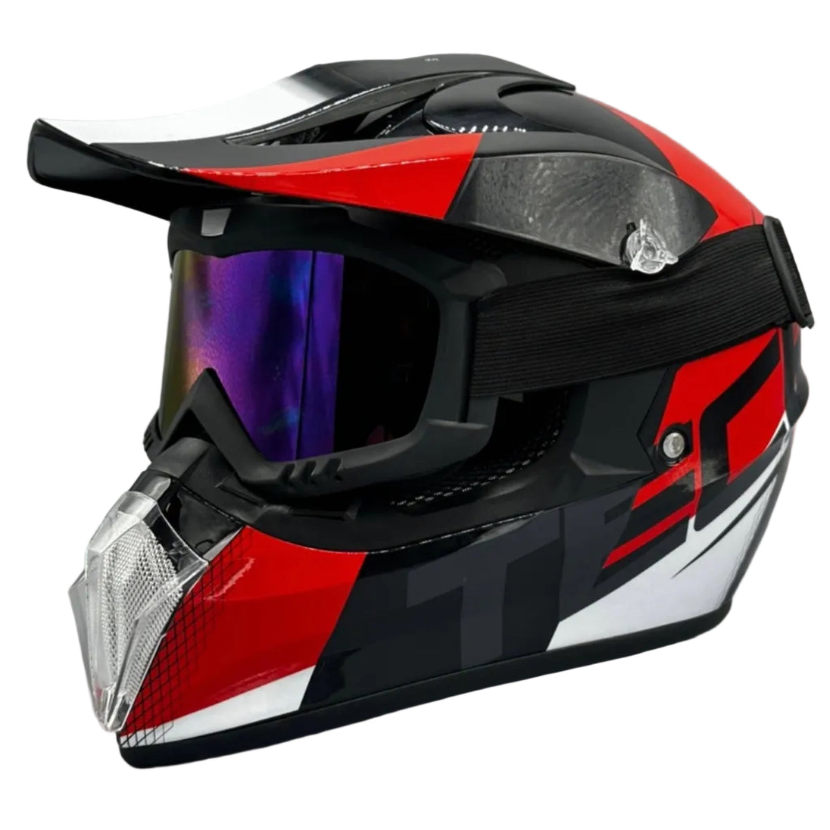 Motocross Helmet - Red/White