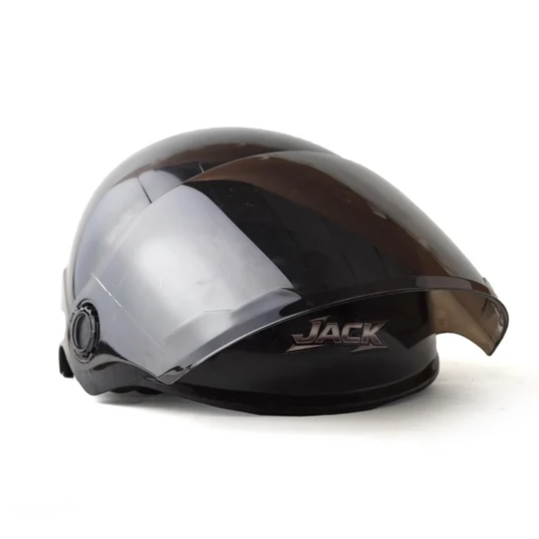 BLACK. ABS WITH COMFORTABLE INNER PADDING .Half FACE Helmet (JACK NO 357)