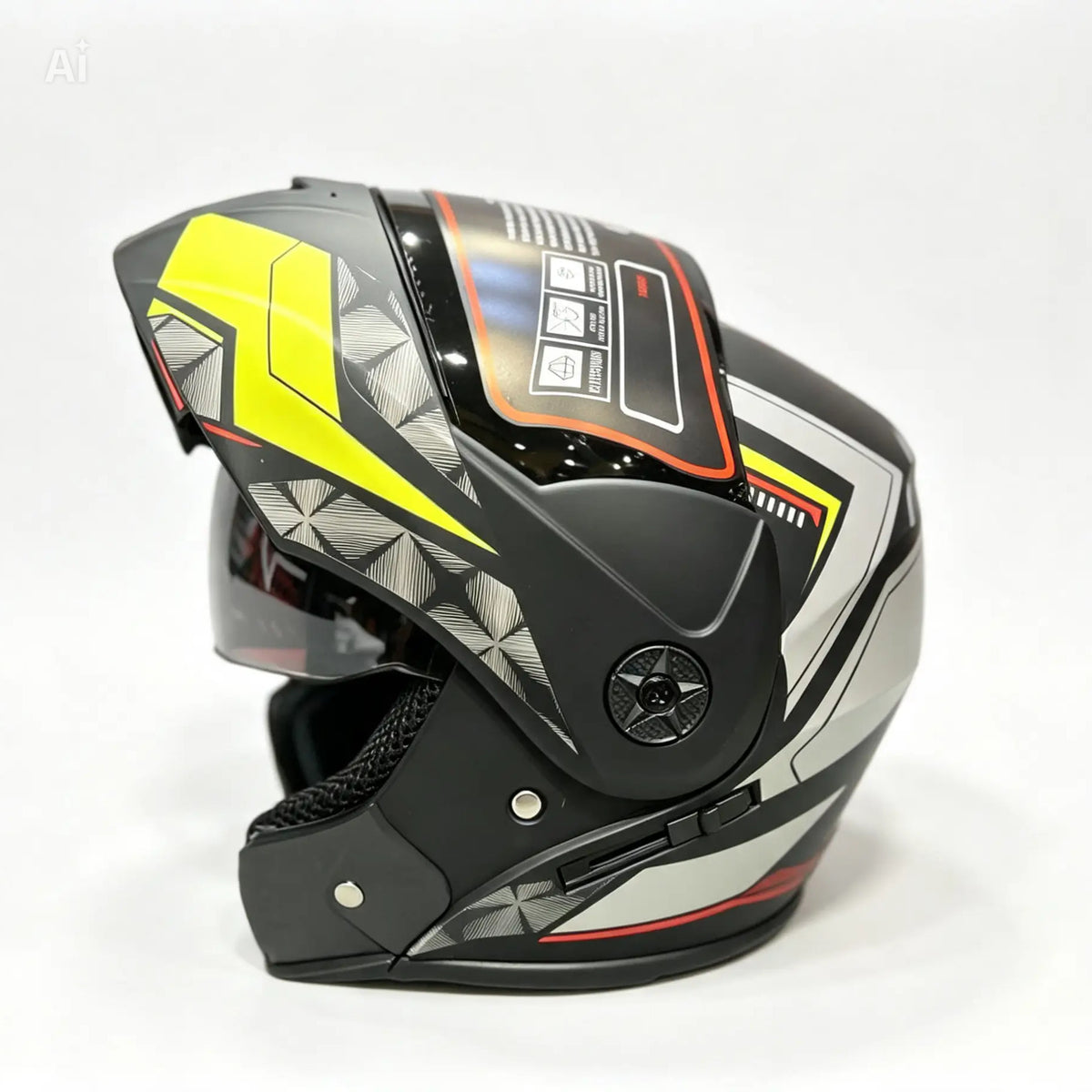 Adora Flip Up Helmet - Neon Yellow grey