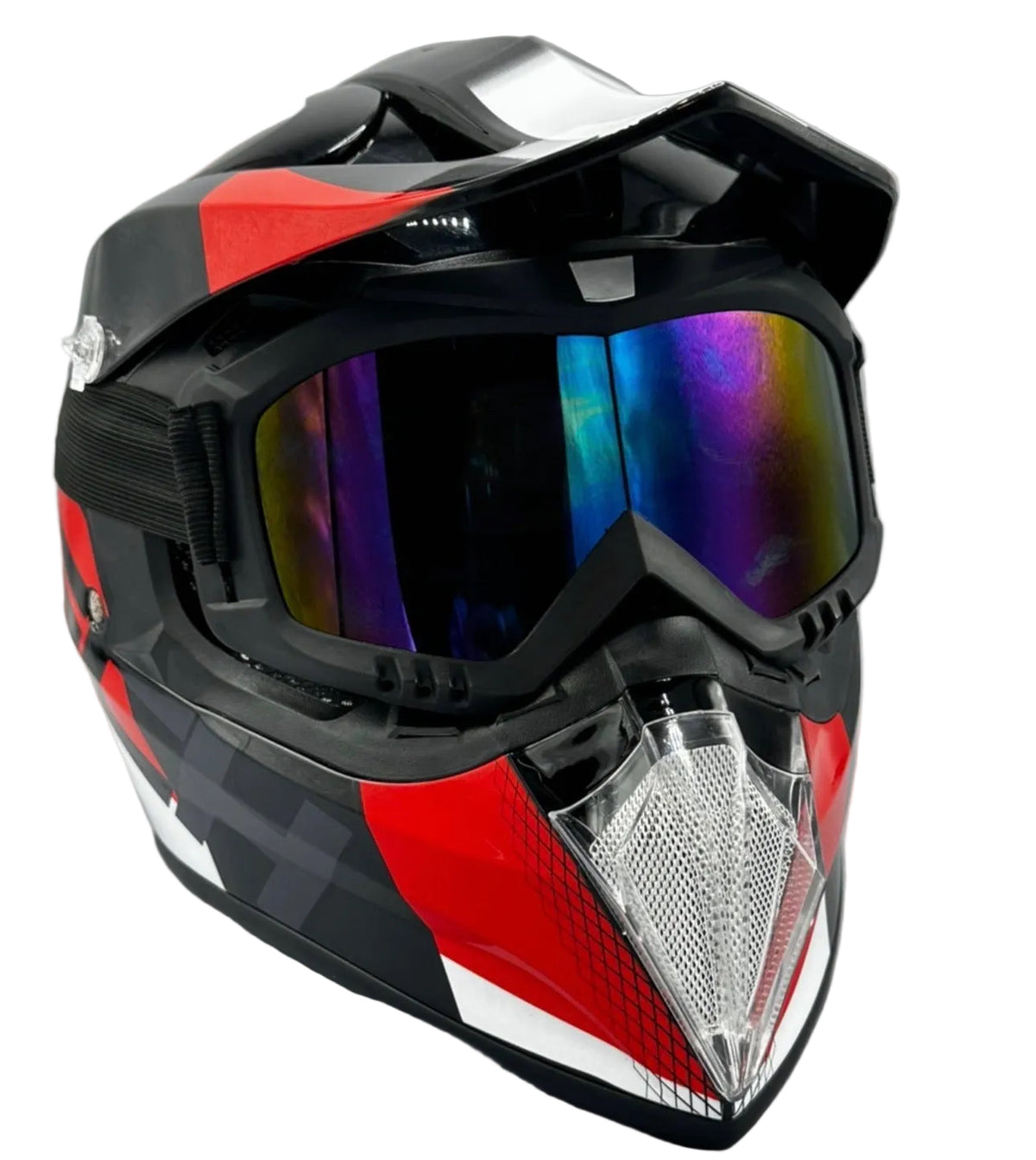 Motocross Helmet - Red/White