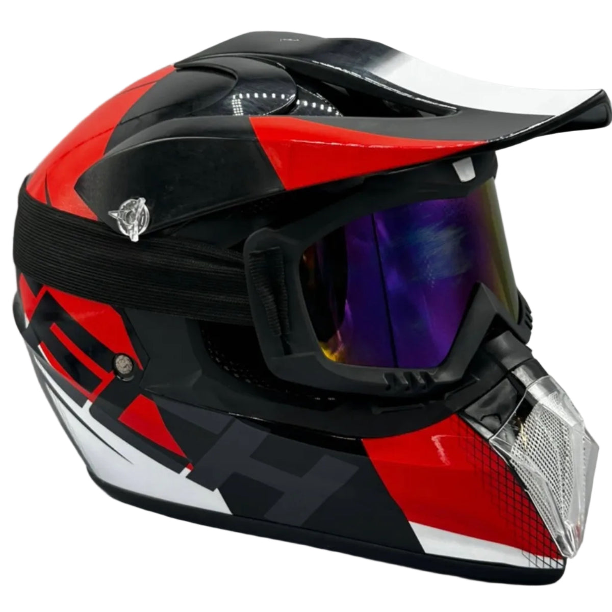 Motocross Helmet - Red/White