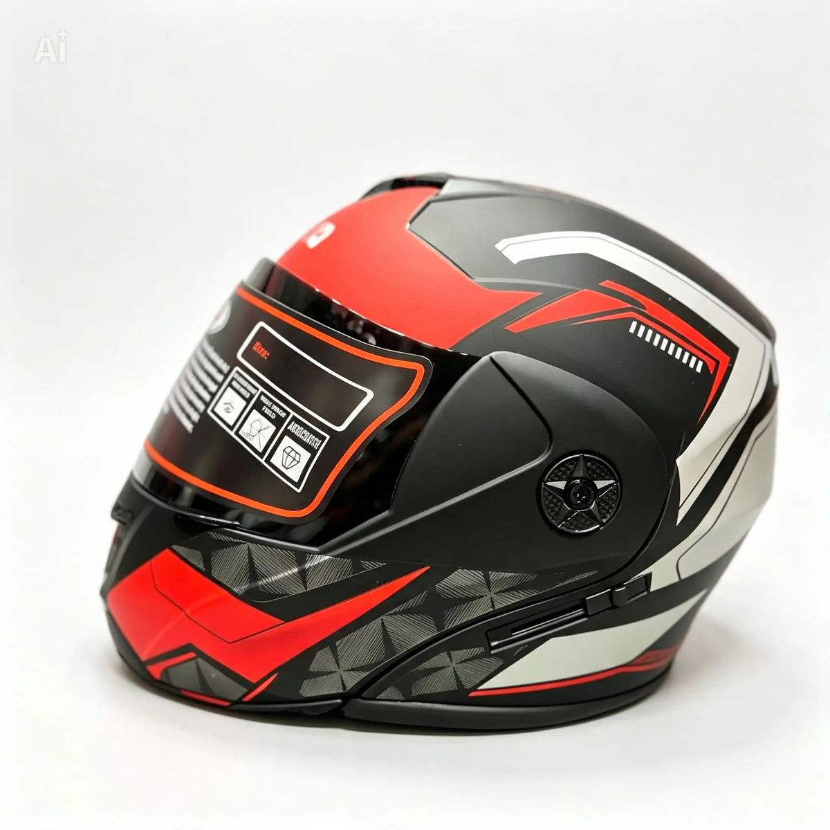 Adora Flip Up Helmet - Red grey