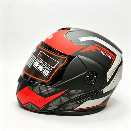 Adora Flip Up Helmet - Red grey