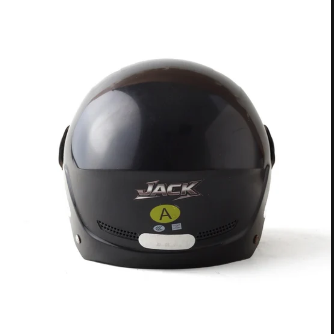 BLACK. ABS WITH COMFORTABLE INNER PADDING .Half FACE Helmet (JACK NO 357)