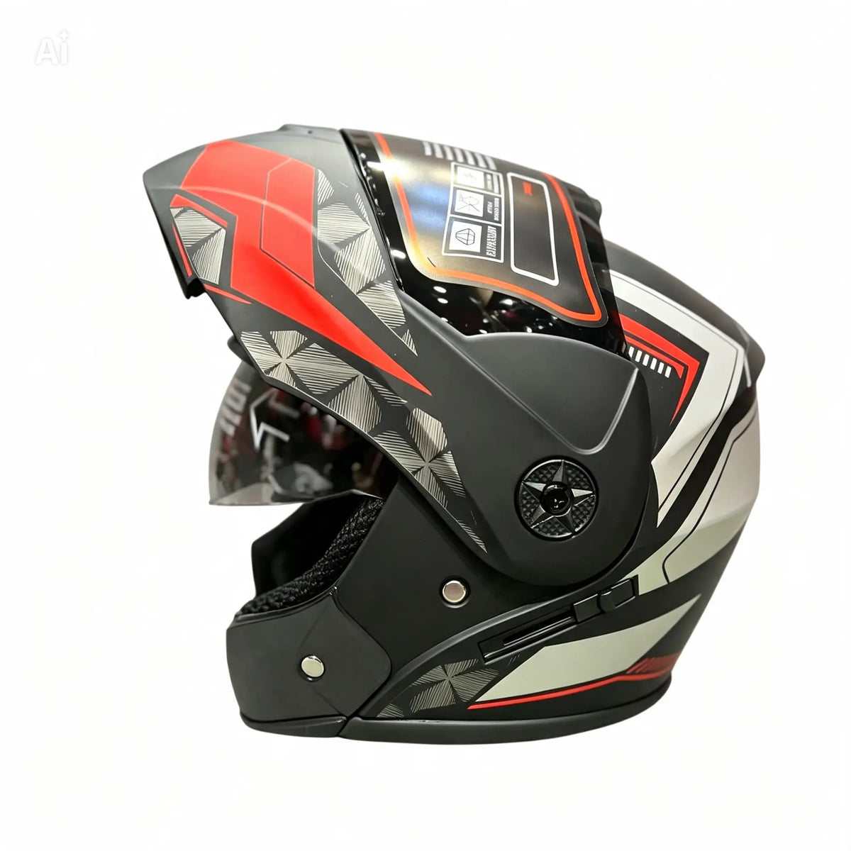Adora Flip Up Helmet - Red grey