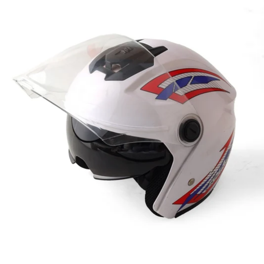 JK505. PEARL WHITE JACK ZOLA With DECAL HALF FACE ABS