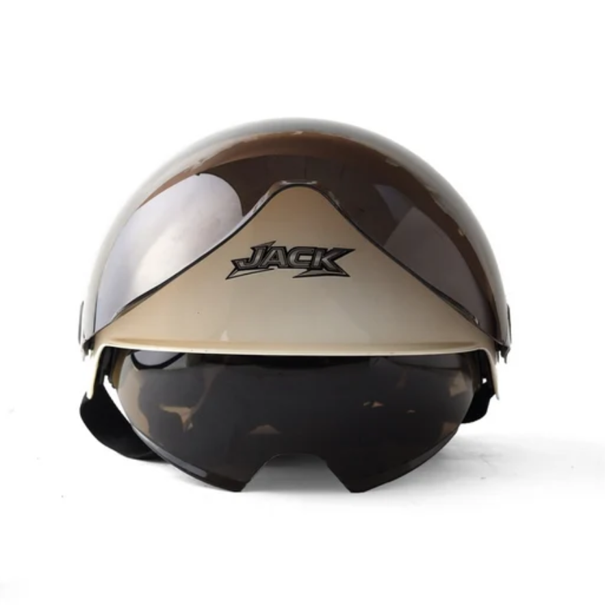 MILKY WHITE .ABS WITH DOUBLE VISOR AND PRIUS WING SPOILER. DOT CERTIFIED Half FACE Helmet (JACK NO M33)
