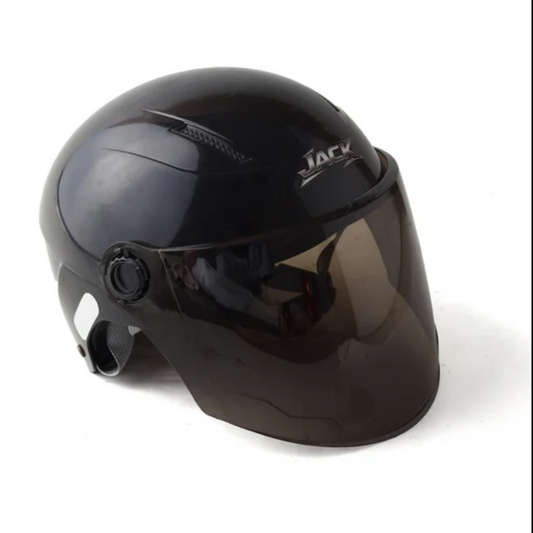 BLACK. ABS WITH COMFORTABLE INNER PADDING .Half FACE Helmet (JACK NO 357)