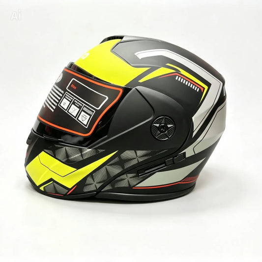 Adora Flip Up Helmet - Neon Yellow grey