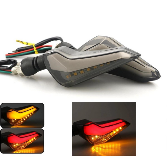 Motorcycle LED Indicators - Blue/Red/White DRL 4pcs