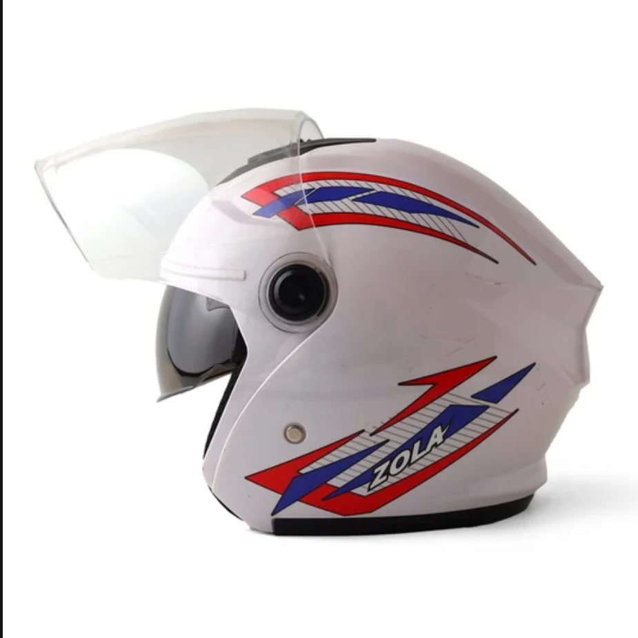 JK505. PEARL WHITE JACK ZOLA With DECAL HALF FACE ABS