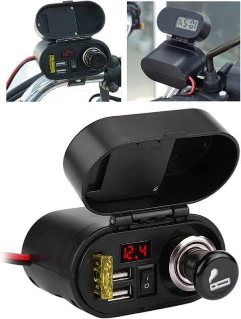 Motorcycle Charger with Cigarette Lighter Port