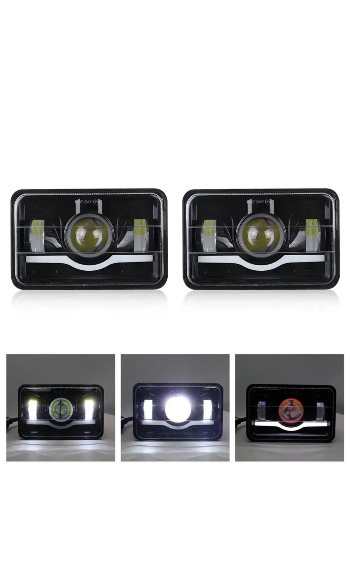 LED Headlight Panel 6x4 Inch - Bikes & Jeep