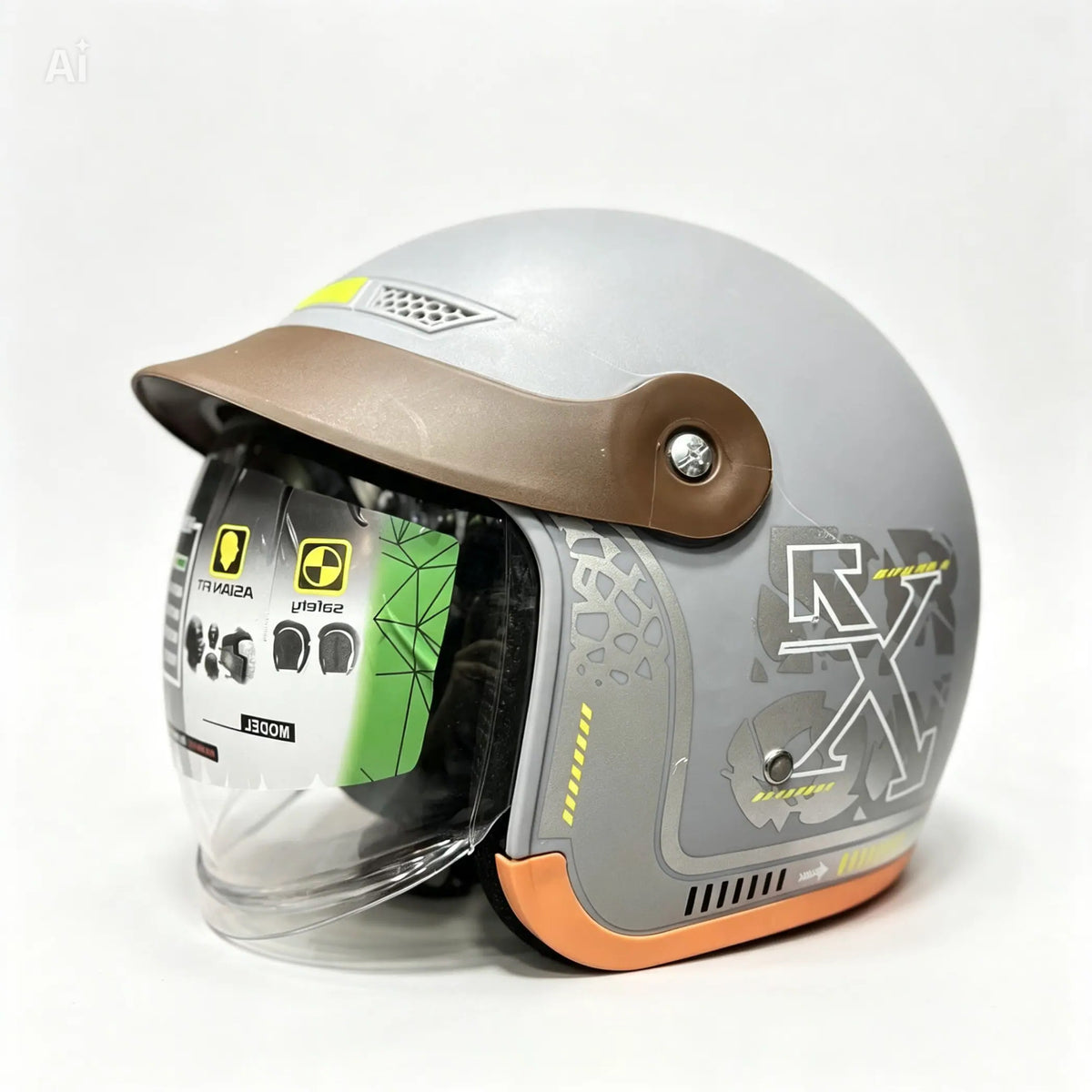 Helmet Cap for Scooty and Motorcycle Grey clr