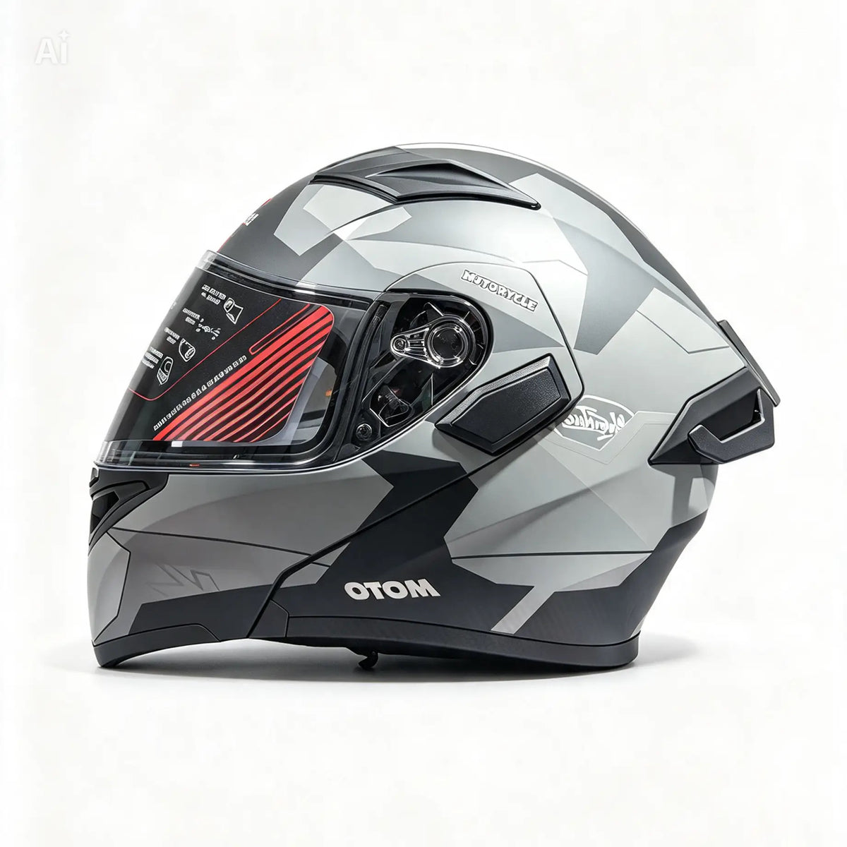 Jiekai 902 Helmet - Grey/White Graphic