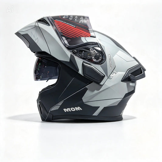 Jiekai 902 Helmet - Grey/White Graphic
